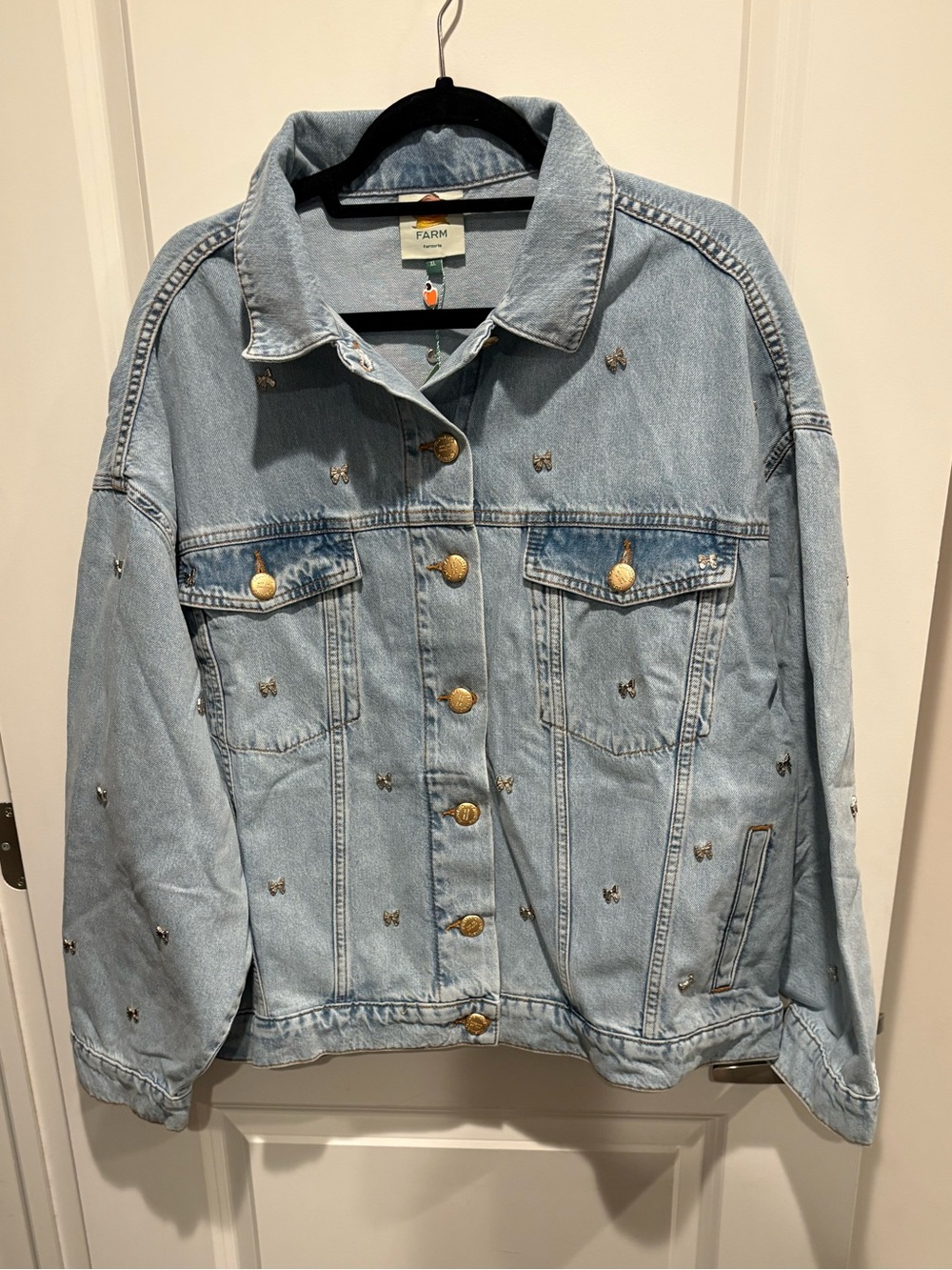 FARM Rio Bows Embroidery Denim Jacket